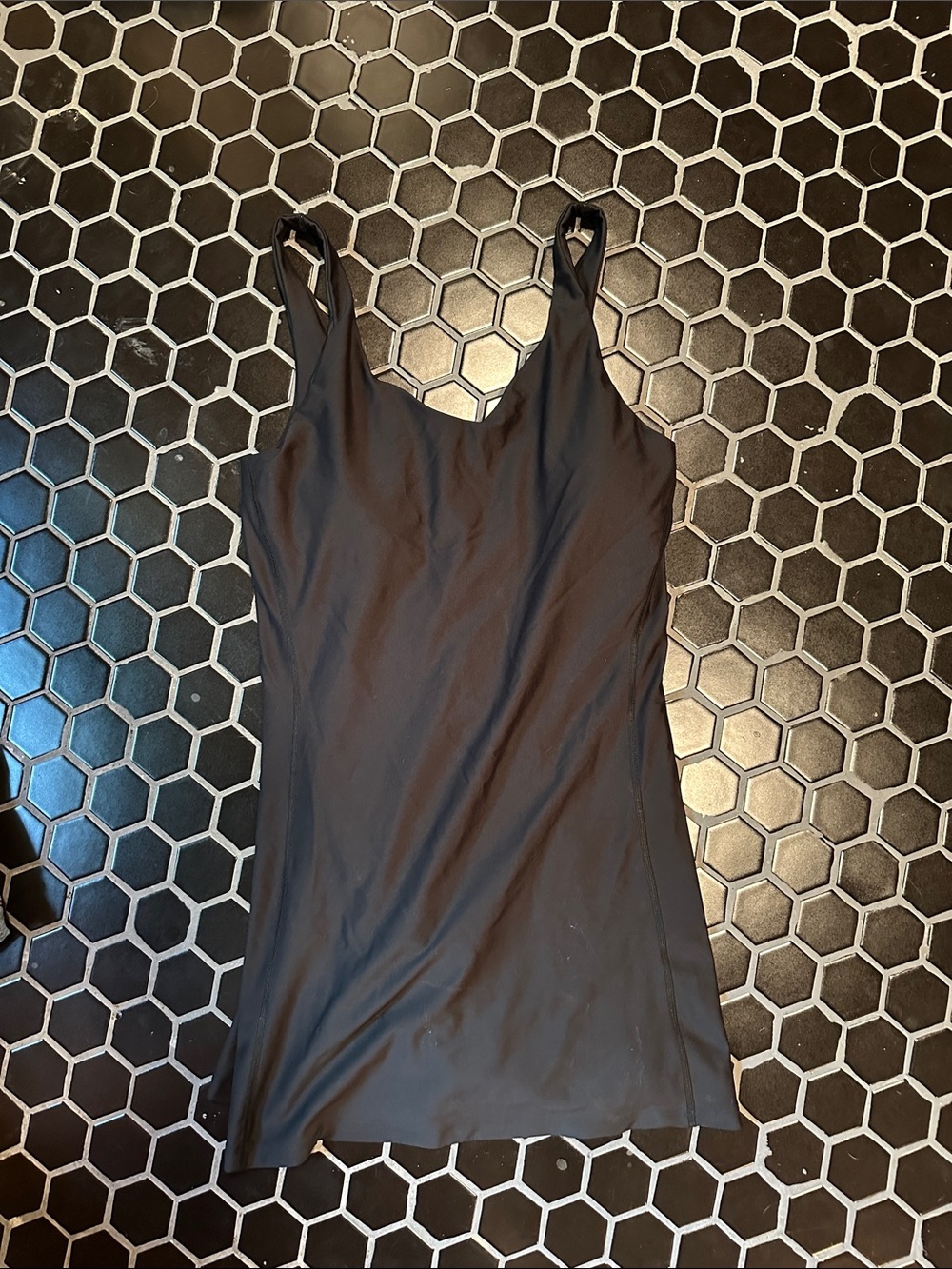Black athletic dress with built in bra/pads